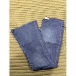 We The Free People Penny Pull-On Flare Jeans Blue Denim Elastic Stretch Size 28